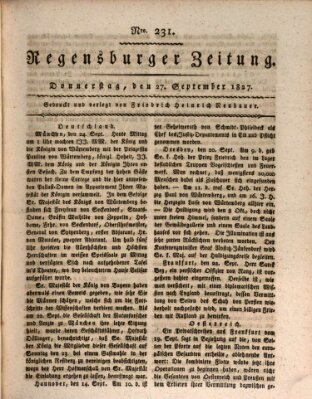 Regensburger Zeitung Donnerstag 27. September 1827