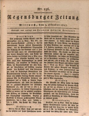 Regensburger Zeitung Mittwoch 3. Oktober 1827