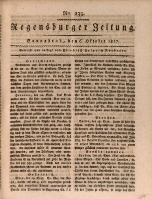 Regensburger Zeitung Samstag 6. Oktober 1827