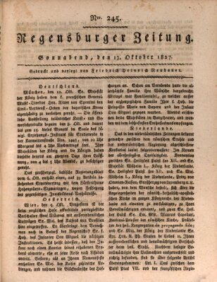 Regensburger Zeitung Samstag 13. Oktober 1827