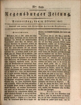 Regensburger Zeitung Donnerstag 18. Oktober 1827