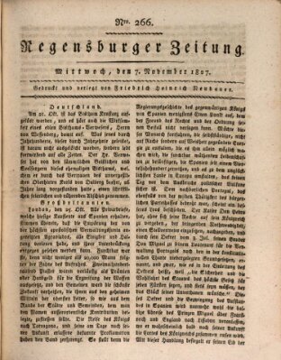 Regensburger Zeitung Mittwoch 7. November 1827