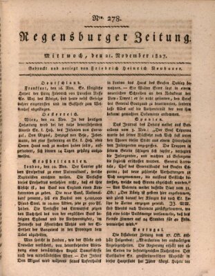 Regensburger Zeitung Mittwoch 21. November 1827