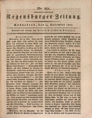 Regensburger Zeitung Samstag 24. November 1827