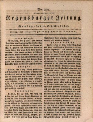 Regensburger Zeitung Montag 10. Dezember 1827