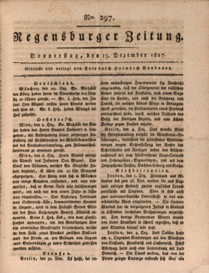 Regensburger Zeitung Donnerstag 13. Dezember 1827