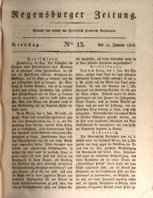 Regensburger Zeitung Dienstag 15. Januar 1828