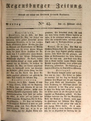 Regensburger Zeitung Montag 18. Februar 1828