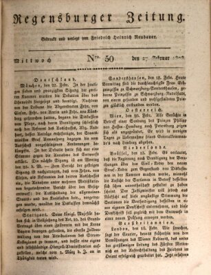 Regensburger Zeitung Mittwoch 27. Februar 1828