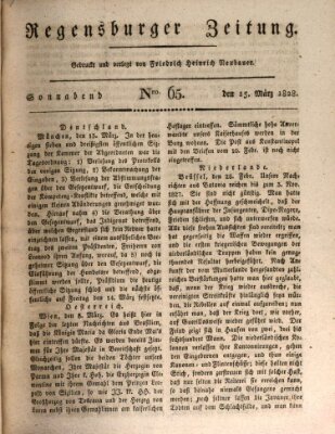 Regensburger Zeitung Samstag 15. März 1828