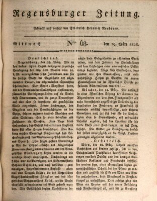 Regensburger Zeitung Mittwoch 19. März 1828