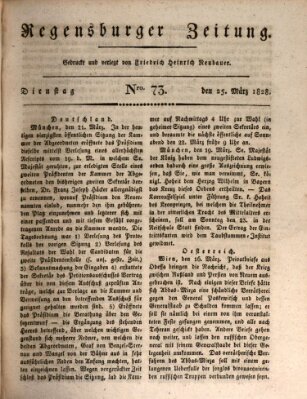 Regensburger Zeitung Dienstag 25. März 1828