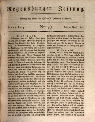 Regensburger Zeitung Dienstag 1. April 1828