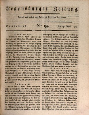 Regensburger Zeitung Samstag 19. April 1828