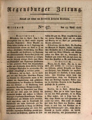 Regensburger Zeitung Mittwoch 23. April 1828