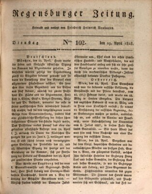 Regensburger Zeitung Dienstag 29. April 1828