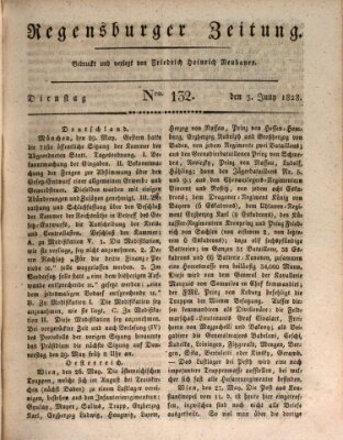 Regensburger Zeitung Dienstag 3. Juni 1828