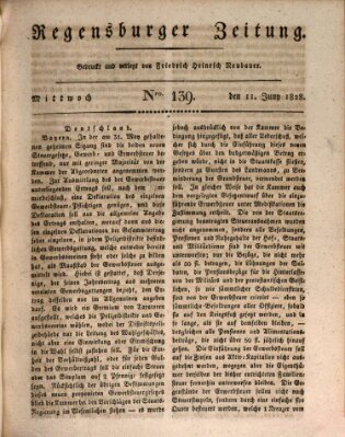 Regensburger Zeitung Mittwoch 11. Juni 1828