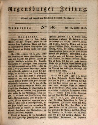 Regensburger Zeitung Donnerstag 12. Juni 1828