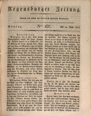 Regensburger Zeitung Montag 14. Juli 1828