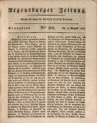 Regensburger Zeitung Samstag 23. August 1828