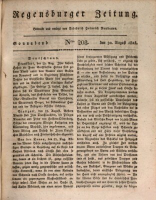 Regensburger Zeitung Samstag 30. August 1828