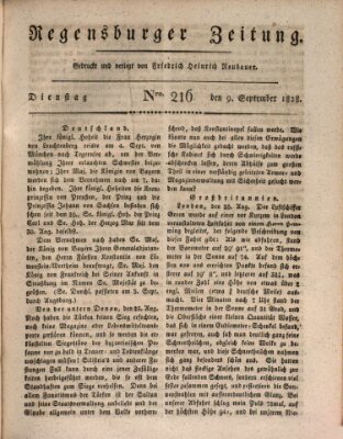 Regensburger Zeitung Dienstag 9. September 1828