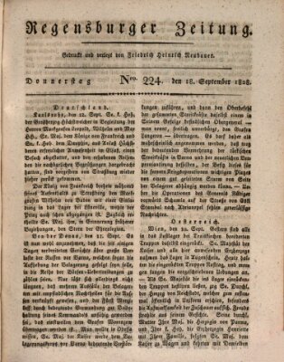 Regensburger Zeitung Donnerstag 18. September 1828