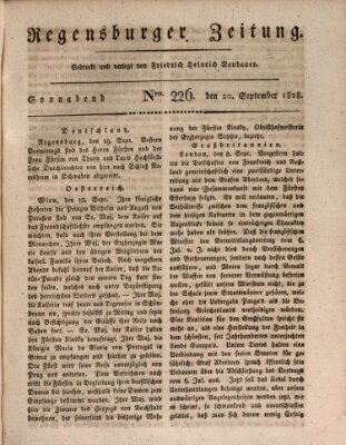 Regensburger Zeitung Samstag 20. September 1828