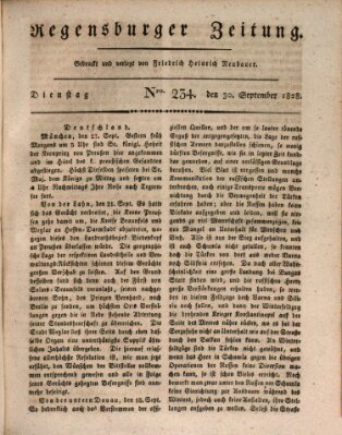 Regensburger Zeitung Dienstag 30. September 1828