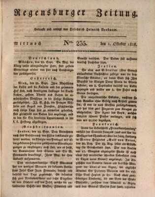 Regensburger Zeitung Mittwoch 1. Oktober 1828