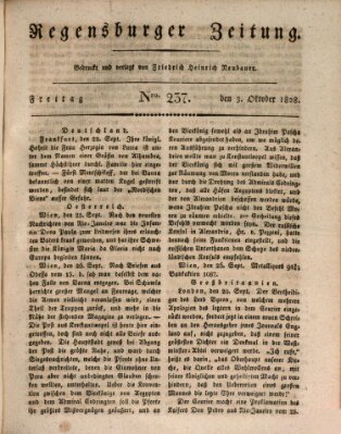 Regensburger Zeitung Freitag 3. Oktober 1828