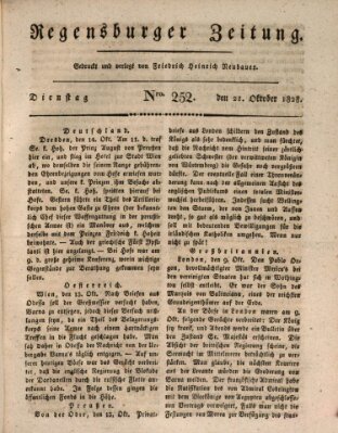 Regensburger Zeitung Dienstag 21. Oktober 1828