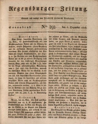 Regensburger Zeitung Samstag 6. Dezember 1828