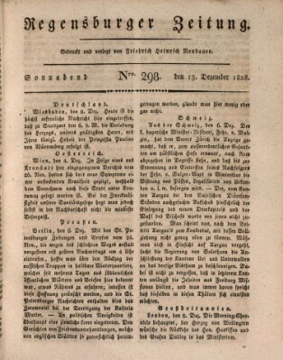 Regensburger Zeitung Samstag 13. Dezember 1828