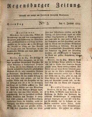 Regensburger Zeitung Dienstag 6. Januar 1829