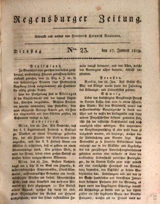 Regensburger Zeitung Dienstag 27. Januar 1829