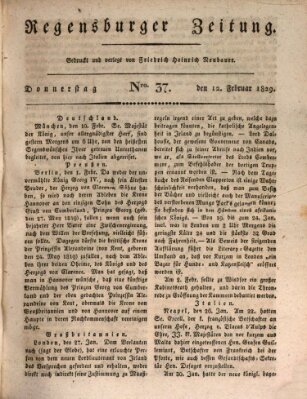 Regensburger Zeitung Donnerstag 12. Februar 1829