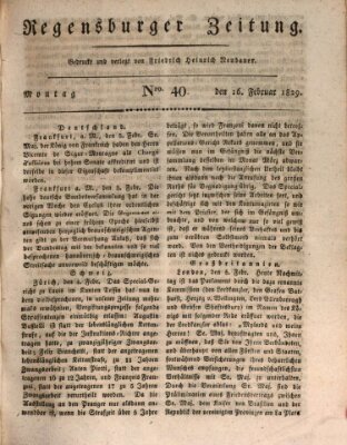 Regensburger Zeitung Montag 16. Februar 1829