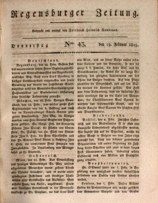 Regensburger Zeitung Donnerstag 19. Februar 1829