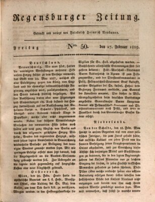 Regensburger Zeitung Freitag 27. Februar 1829