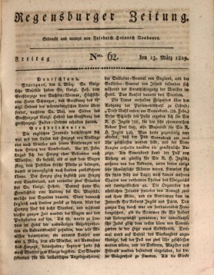 Regensburger Zeitung Freitag 13. März 1829