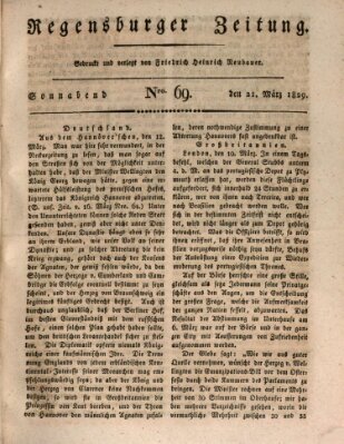 Regensburger Zeitung Samstag 21. März 1829