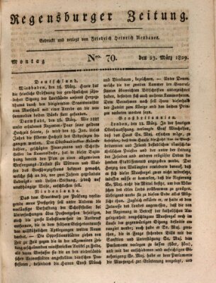 Regensburger Zeitung Montag 23. März 1829