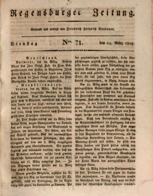 Regensburger Zeitung Dienstag 24. März 1829