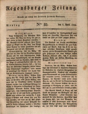 Regensburger Zeitung Montag 6. April 1829