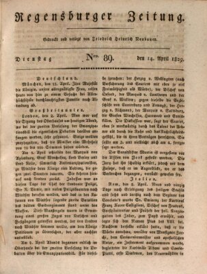 Regensburger Zeitung Dienstag 14. April 1829