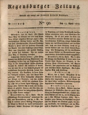 Regensburger Zeitung Mittwoch 15. April 1829