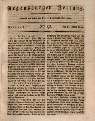 Regensburger Zeitung Mittwoch 22. April 1829