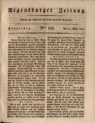 Regensburger Zeitung Donnerstag 30. April 1829